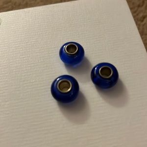 Pandora bracelet set of 3 blue charm